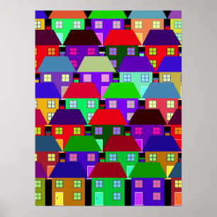 POSTER LOGEMENTS COLORÉS COMMUNAUTÉ D'ACCUEIL