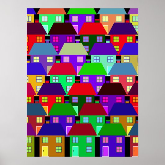 POSTER LOGEMENTS COLORÉS COMMUNAUTÉ D'ACCUEIL (Devant)