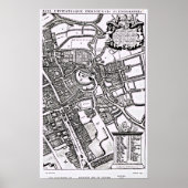 Poster Loggan's map of Oxford, Western Sheet (Devant)