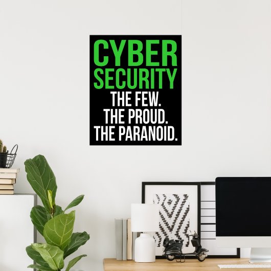Poster Logiciel informatique informatique Cyber Sécurité (Bureau à domicile)