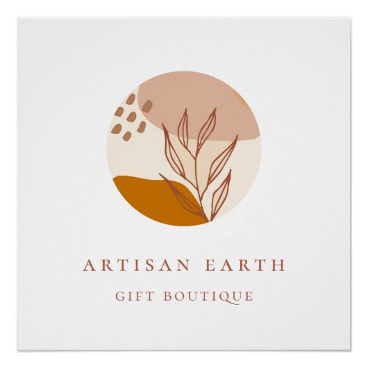 Poster Logo Abstrait Rustique Artisan Earthy (Devant)
