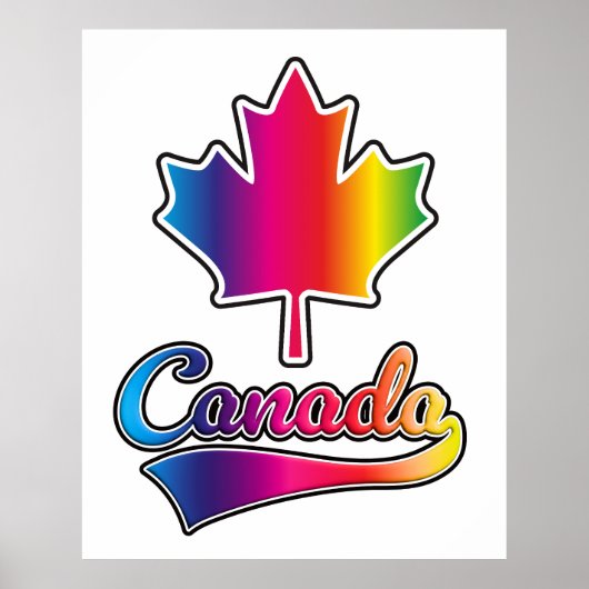 Poster logo arc-en-ciel de la fierté du Canada (Devant)