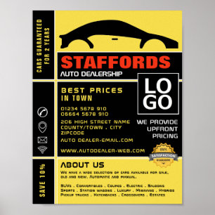 Poster Logo automobile, concessionnaire automobile public