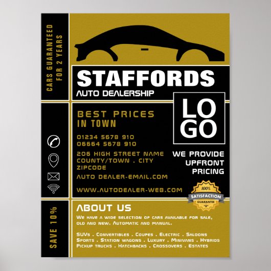 Poster Logo automobile, concessionnaire automobile public (Devant)