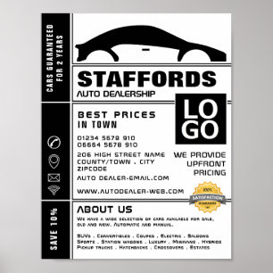 Poster Logo automobile, concessionnaire automobile public
