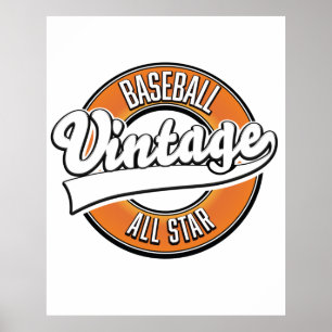 Poster Logo baseball de style vintage.