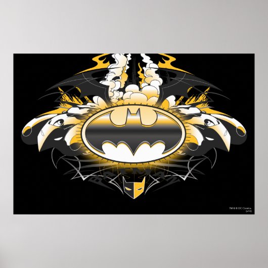 Poster Logo Batman avec voitures (Devant)