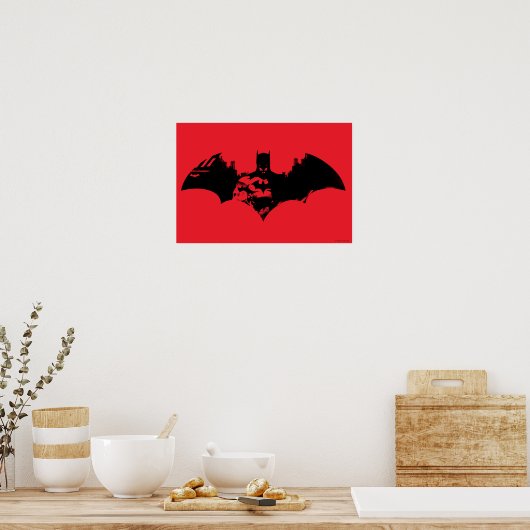 Poster Logo Batman et Gotham Silhouette Bat (Cuisine)