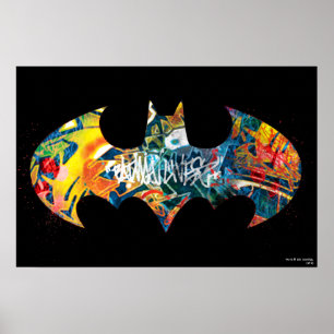 Poster Logo Batman Néon Graffiti 80's
