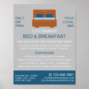 Poster Logo, Bed & Breakfast Hébergement Advert