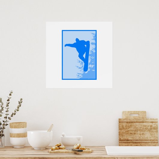 Poster Logo Blue Snowboard (Cuisine)