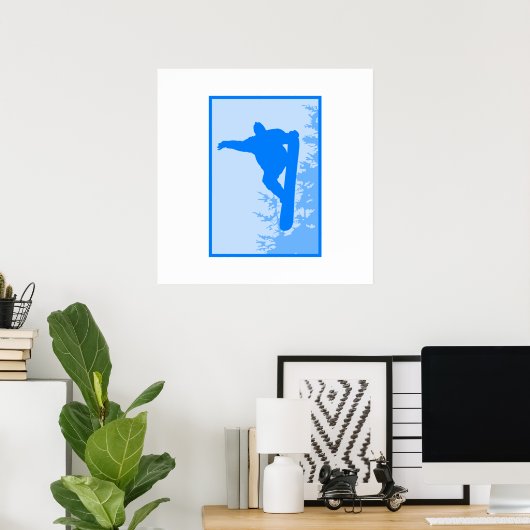 Poster Logo Blue Snowboard (Bureau à domicile)