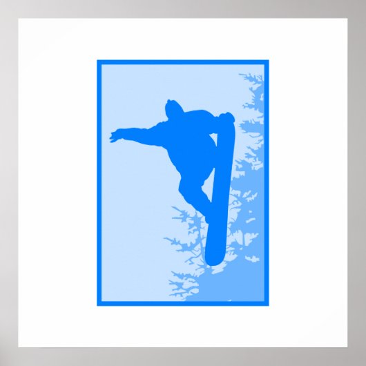 Poster Logo Blue Snowboard (Devant)