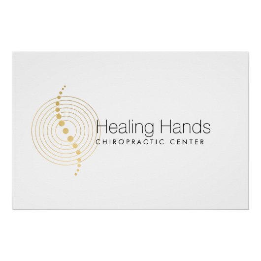 Poster Logo Chiropractic Abstrait Gold Circles (Devant)