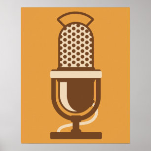 Poster Logo classique du microphone à ruban