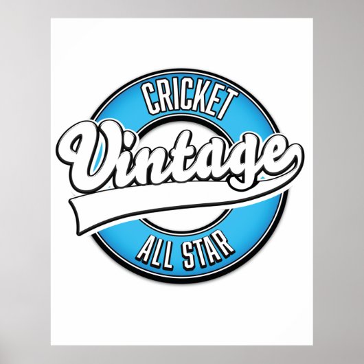 Poster Logo Cricket Vintage all star (Devant)