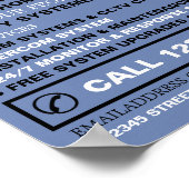 Poster Logo d'alarme noir et bleu, service d'alarme de sé (Coin)