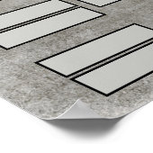 Poster Logo d'autobus Gris Grunge Cornhole Note de tourno (Coin)