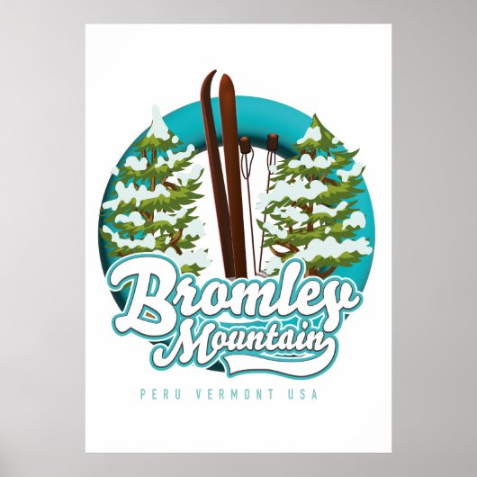 Poster logo de Bromley Mountain Peru Vermont US Ski (Devant)