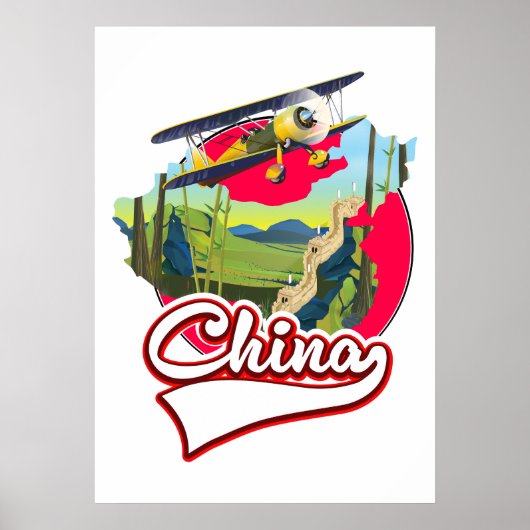 Poster logo de carte de voyage en Chine (Devant)