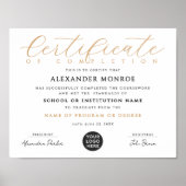 Poster Logo de certificat professionnel élégant (Devant)