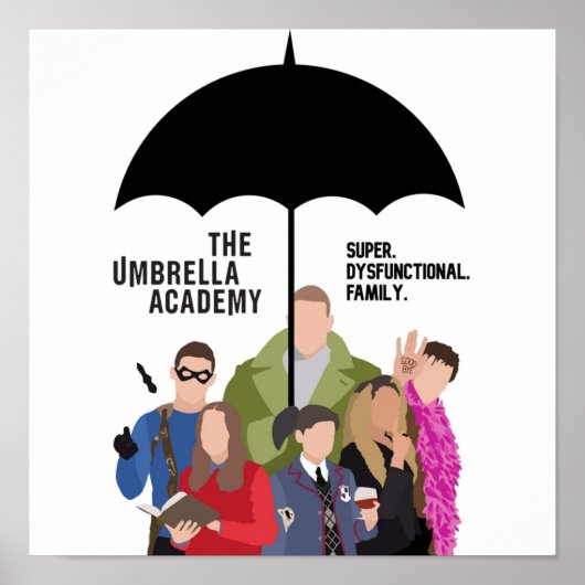 Poster Logo de citation Silhouette de Umbrella Academy No (Devant)