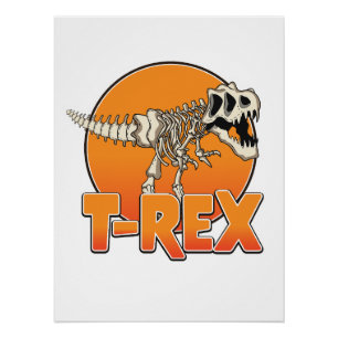 Poster Logo de dessin animé T-REX