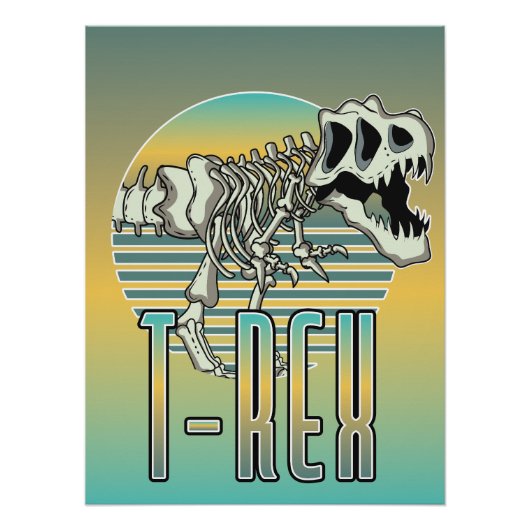 Poster Logo de dessin animé T-REX (Devant)