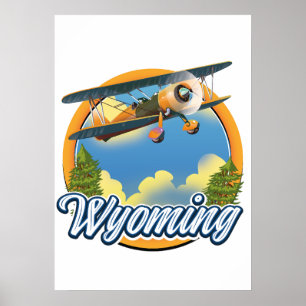 Poster logo de dessin animé Wyoming