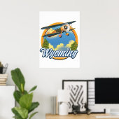 Poster logo de dessin animé Wyoming (Bureau à domicile)