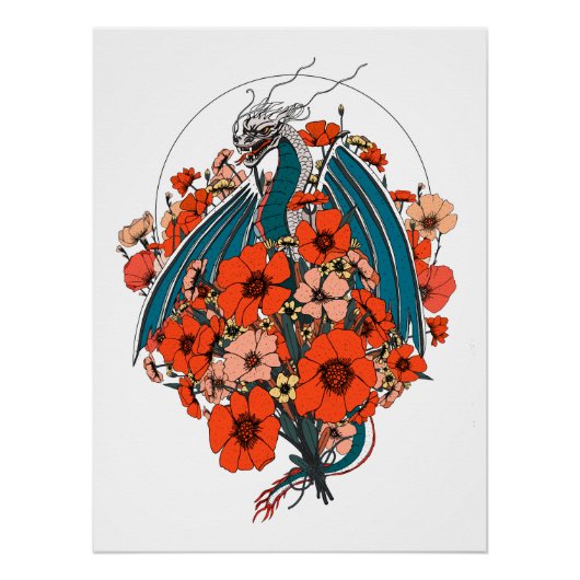 Poster Logo de dragon asiatique (Devant)