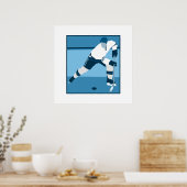Poster Logo de hockey bleu glace (Cuisine)