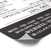 Poster Logo de la barbe, Barbiers hommes publicité (Coin)