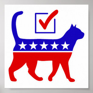 Poster Logo de la fête du chat Feline Politique Grand Par