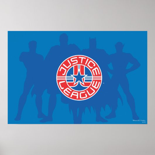 Poster Logo de la Ligue de Justice et Arrière - plan de c (Devant)