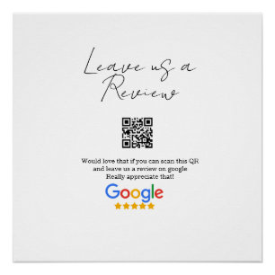 Poster logo de l'entreprise de révision Google Scan QR re