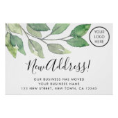 Poster Logo de l'entreprise Nouvelle adresse Aquarelle (Devant)