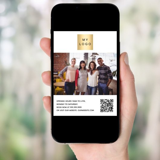 Poster Logo de l'entreprise photo code QR