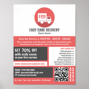 Poster Logo de livraison par messagerie, publicité des se