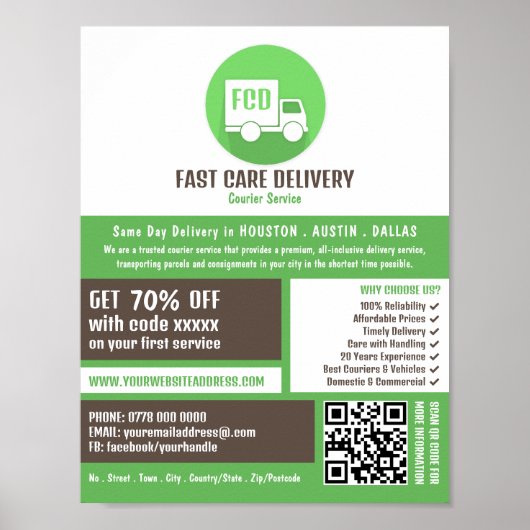 Poster Logo de livraison par messagerie, publicité des se (Devant)