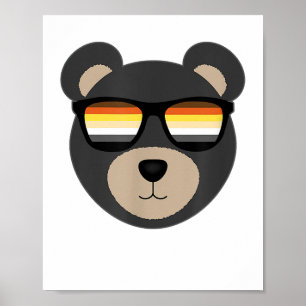 Poster Logo de lunettes de soleil de l'ours gay