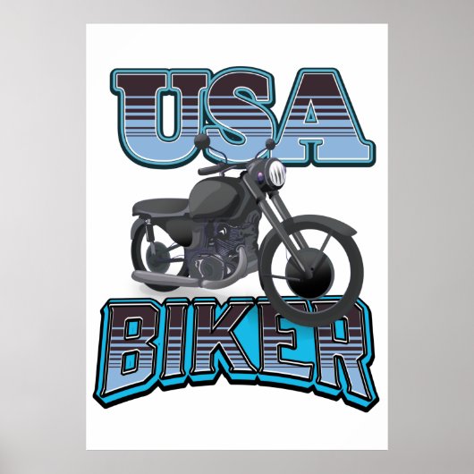 Poster logo de motard américain (Devant)