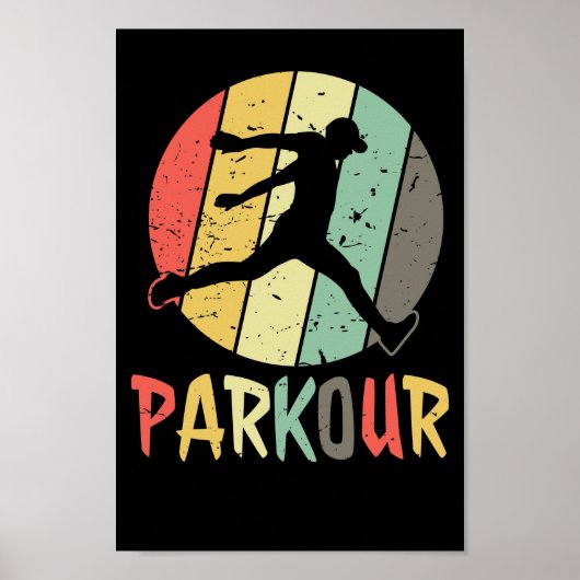 Poster Logo de Parkour en rétro couleurs (Devant)