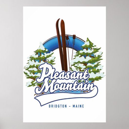 Poster Logo de Pleasant Mountain Ski Bridgton. (Devant)