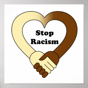 Poster Logo de poignée de main anti-racisme