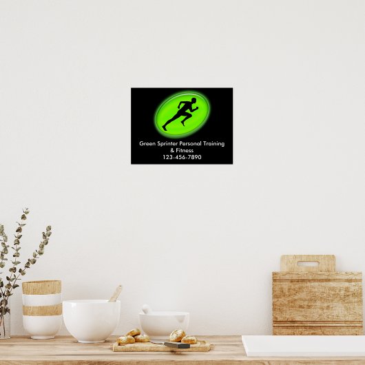Poster Logo de remise en forme Green Glow (Cuisine)