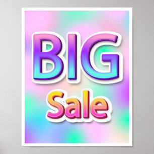 Poster Logo de script de grande vente Garage Yard Hologra