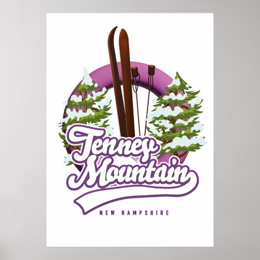 Poster Logo de ski de Tenney mountain New Hampshire (Devant)