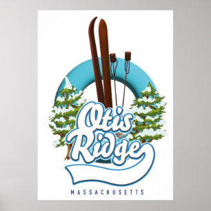 Poster Logo de ski Otis Ridge Massachusetts