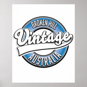 Poster Logo de style vintage Broken Hill australia.
